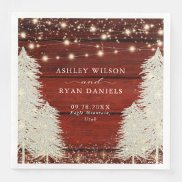 Rustiek hout | Strijklichten | Bomen Bruiloft Servet