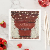 Rustiek hout | Strijklichten | Bomen Bruiloft Servet (Insitu)