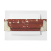 Rustiek hout | Strijklichten | Bomen Bruiloft Uitnodigingen Wikkel (Voorkant Voorbeeld)