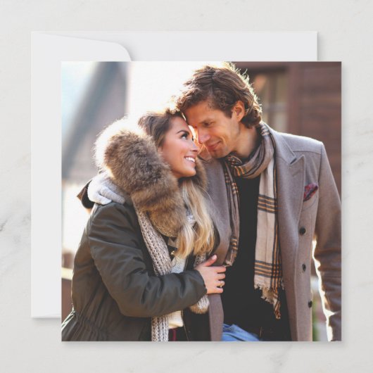 Rustiek hout | Strijklichten | Bomen Foto Save The Date (Achterkant)