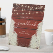 Rustiek hout | Strijklichten | Bomen Gastenboek Te Reclamebord Met Voetstuk (Insitu)