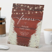 Rustiek hout | Strijklichten | Bomen Trouwgunsten Reclamebord Met Voetstuk (Insitu)