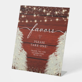 Rustiek hout | Strijklichten | Bomen Trouwgunsten Reclamebord Met Voetstuk