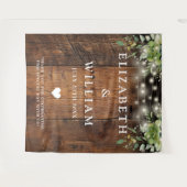 Rustiek Hout String Lichten Groen Foto Achtergrond Wandkleed (Voorkant (horizontaal))