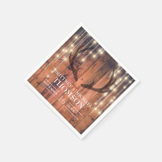 Rustiek hout String Lights Antler Servet (Hoek)