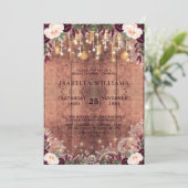 Rustiek hout & String Lights Bruiloft |Vrijgezelle Kaart (Staand voorkant)