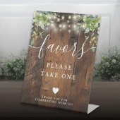 Rustiek Hout String Lights Greenery Boho Favors Reclamebord Met Voetstuk