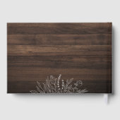 Rustiek Hout String Lights Wedding Gold Folie Gastenboek (Achterkant)