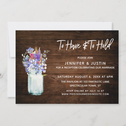 Rustiek hout te hebben & te houden Wildflower Maso Kaart (Voorkant)