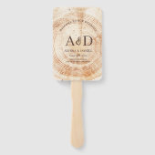 Rustiek Hout Trouwdag Tijdlijn Souvenir Handwaaier (Achterkant)