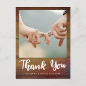 rustiek hout | Trouwfoto Dank u script Briefkaart (Voorkant)