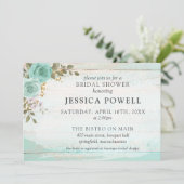 Rustiek hout turquoise bloemenhuisje Vrijgezellenf Kaart (Staand voorkant)