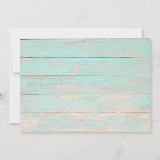 Rustiek hout turquoise bloemenhuisje Vrijgezellenf Kaart (Achterkant)