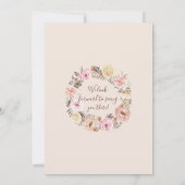 Rustiek Hout Vlinder Roze Waterverf Bloemen Roos Kaart (Achterkant)