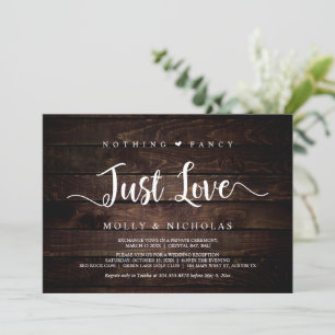 Rustiek hout, Vluchten, Niets fancy gewoon Liefde Kaart