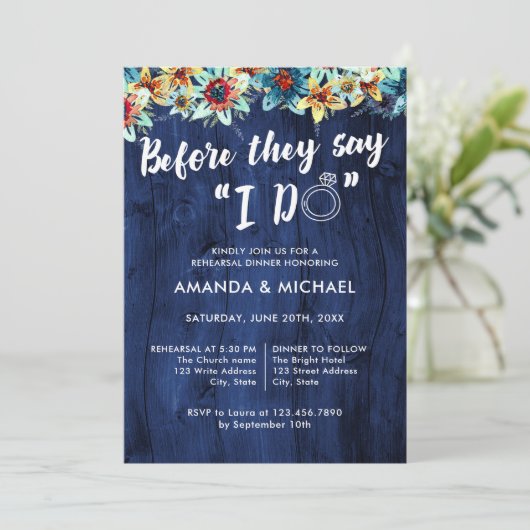 Rustiek hout voordat ze zeggen dat ik doe repetiti kaart (Staand voorkant)