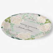 Rustiek Hout Vrijgezellenfeest Bloemen Ivoor Perzi Papieren Bordje (Gekanteld)