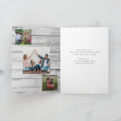 Rustiek hout Vrolijk Kerstfeest 6 foto gevouwen Feestdagen Kaart (Binnen)