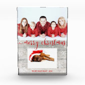 Rustiek Hout Vrolijk Kerstfeest - Fotoblok (Voorkant)