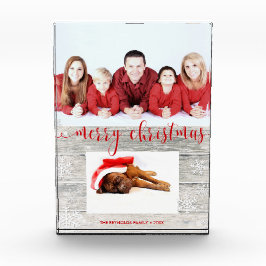 Rustiek Hout Vrolijk Kerstfeest - Fotoblok