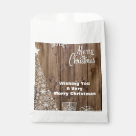 Rustiek Hout Vrolijk Kerstmis Sneeuwvlok Custom Bedankzakje