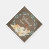 Rustiek hout w herfst bladeren n pompoen Thanksgiv Servet (Hoek)