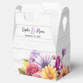 Rustiek Hout & Waterverf Bloemen Land Bruiloft Bedankdoosjes (Geopend)