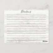 Rustiek Hout Waterverf Bloemen Recept Kaart (Achterkant)