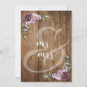 Rustiek Hout & Waterverf Bloemen repetitie diner Kaart (Achterkant)