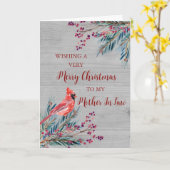 Rustiek hout Waterverf moeder in de wet kerst Kaart (Gele Bloem)