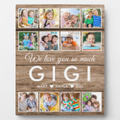 Rustiek Hout We Love You Gigi 12 Fotocollage Fotoplaat (Voorkant)