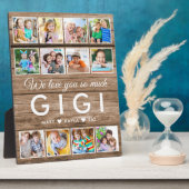 Rustiek Hout We Love You Gigi 12 Fotocollage Fotoplaat (Zijkant)