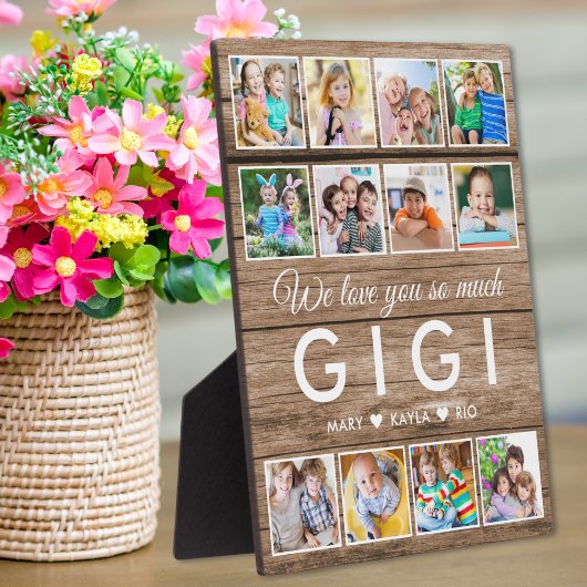 Rustiek Hout We Love You Gigi 12 Fotocollage Fotoplaat