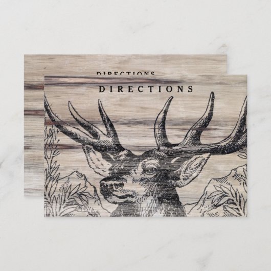 Rustiek Hout Wedding Insert Kaart (Voorkant / Achterkant)