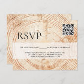 Rustiek hout Wedding website QR code rsvp Informatiekaartje (Voorkant / Achterkant)
