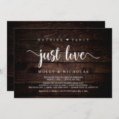 Rustiek hout, weglopen, niets gewoons, gewoon lief kaart (Voorkant / Achterkant)