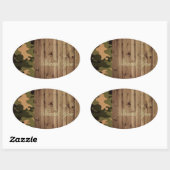 rustiek hout western Camo bruiloft dank u Ovale Sticker (Vel)