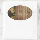 rustiek hout western Camo bruiloft dank u Ovale Sticker (Tas)