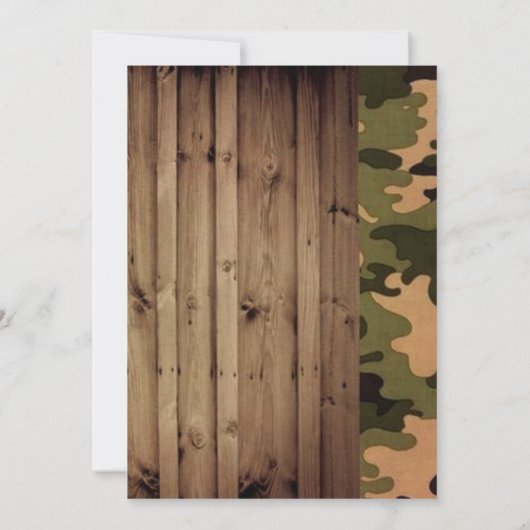rustiek hout western Camo bruiloft repetitie diner Kaart (Achterkant)