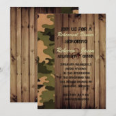 rustiek hout western Camo bruiloft repetitie diner Kaart (Voorkant / Achterkant)