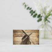 Rustiek Hout western Land boerderij Windmolen Visitekaartje (Staand voorkant)