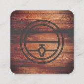 Rustiek Hout Wijn Biervat Vierkante Visitekaartje (Voorkant)