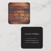 Rustiek Hout Wijn Biervat Vierkante Visitekaartje (Voorkant / Achterkant)