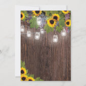 Rustiek hout wijngaard zonnebloem bruiloft kaart (Achterkant)