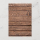 Rustiek hout Wildbloemen Bloemen Bloemen Bruiloft  Informatiekaartje (Achterkant)