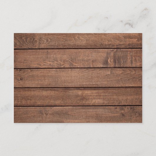 Rustiek hout Wildbloemen Bloemen Bloemen Bruiloft Informatiekaartje (Achterkant)