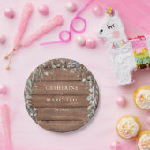 Rustiek Hout Wildbloemen Bloemen Bloemen Cascade B Papieren Bordje (Feest)