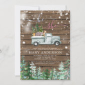 Rustiek hout winter hij of zij geslacht onthullen kaart (Voorkant)