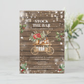 Rustiek Hout Winter String Lights Stock De Bar Kaart (Staand voorkant)