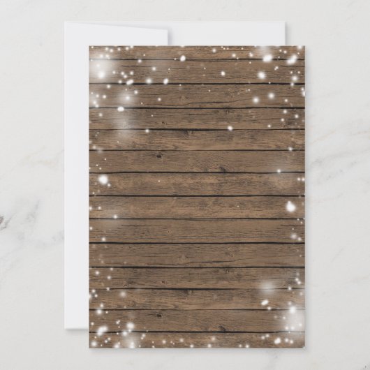 Rustiek Hout Winter String Lights Stock De Bar Kaart (Achterkant)